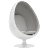 Buy Armchair Ele Chair - White Exterior - Fabric Black 13192 - in the UK